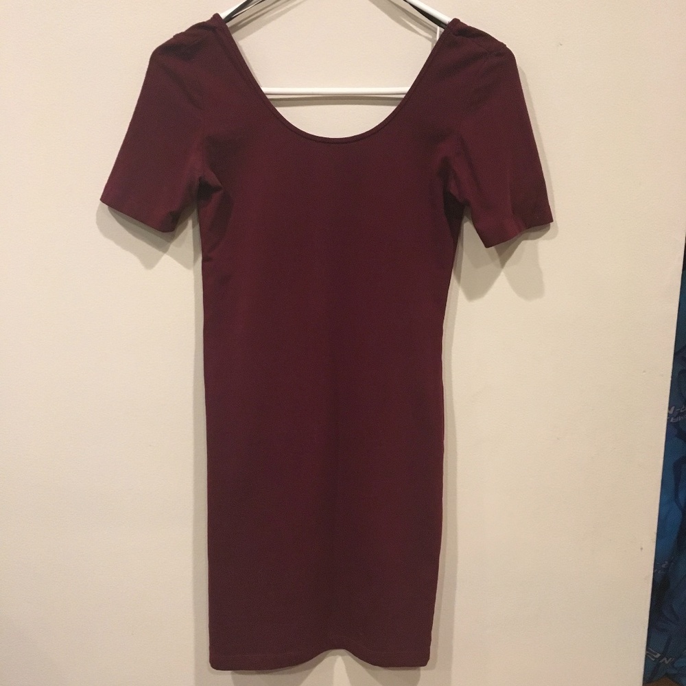 Maroon Scoop Neck Dress
